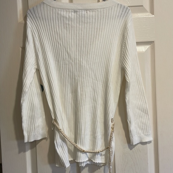 Lauren Ralph Lauren Tops | Lauren Ralph Lauren White Tan Quarter Zip Ribbed 3/4 - Picture 6 of 6